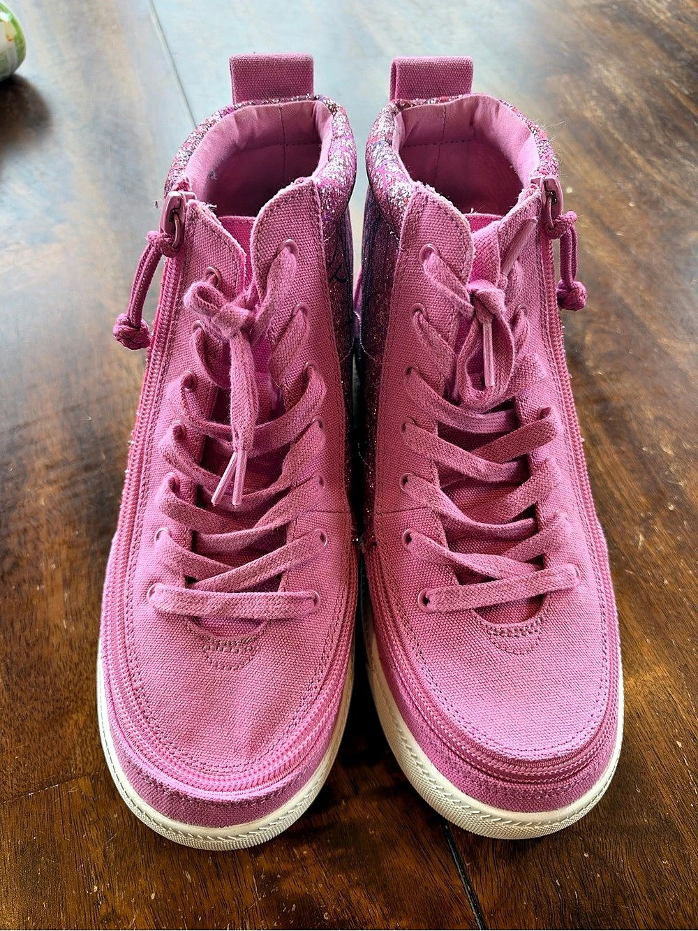 Billy Footwear Pink Glitz Classic Lace High Glitter Sneakers Girls US 5M